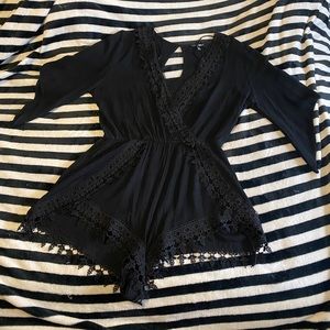 Fashion Nove Selfless Black Lace Romper